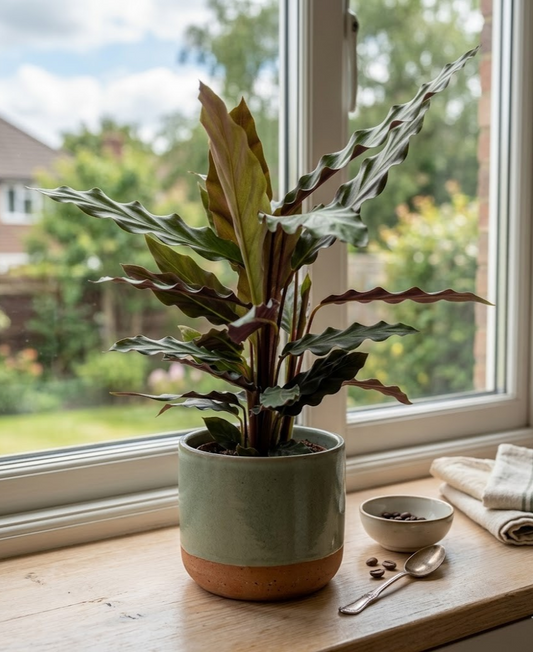 Calathea Rufibarba – Samt-Calathea 35cm – Exotische Zimmerpflanze – Wellenblatt