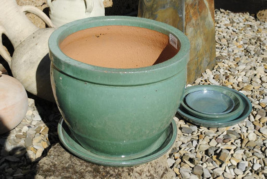 Vogeltränke,Untersetzer,wunderschönes jadegrün,glasiert,4 Größen wählbar