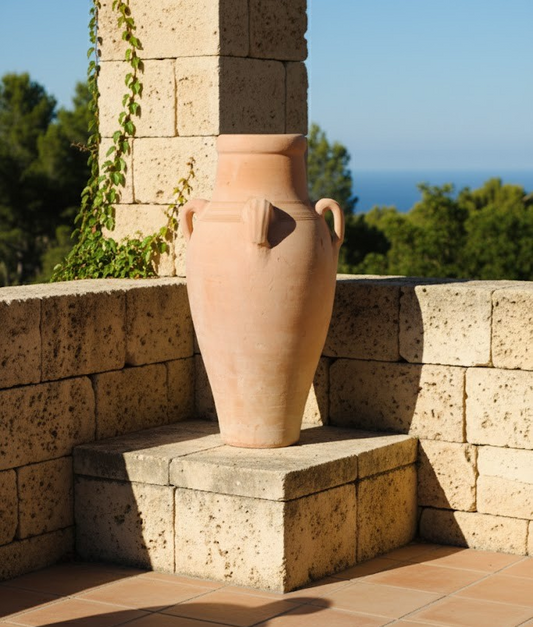 Amphore mit 4 Henkeln,rötliche Terracotta,Tunesische Handarbeit,50cm hoch