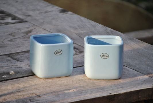 Übertöpfe,hellblau,eckig,modernes,schlichtes Design,2er Set,3 Größen wählbar