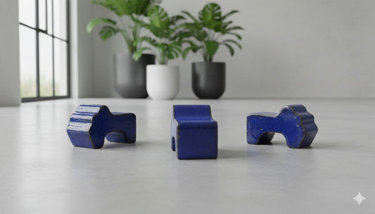 Kübelfüsse, Untersetzer, glasiertes Steingut,sehr stabil, 8cm, 3er Set,3 Farben