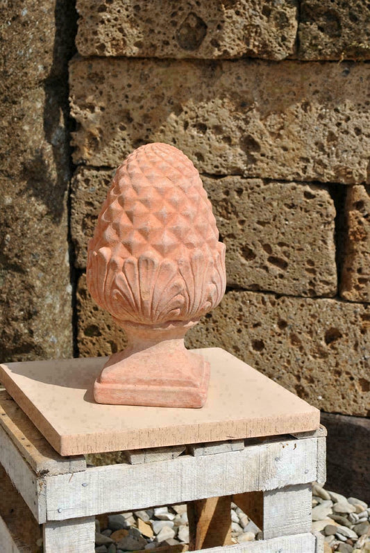 Zapfen,Pinienzapfen,helles Terracotta,Gartendeko,2 Größen wählbar