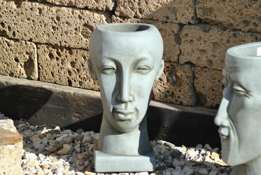 Frauenkopf, bepflanzbar, terracotta ,grau, 41cm, frostbeständig