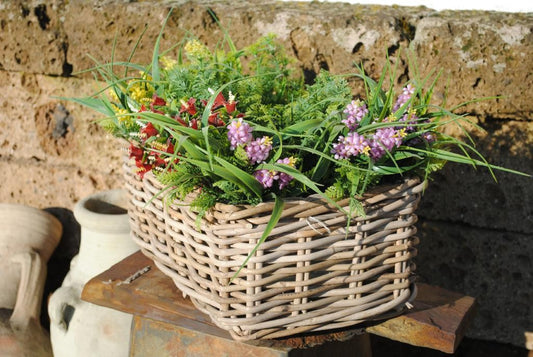 Weidenkorb,Blumenkasten,breite Form,stabil,bepflanzbar,naturbelassen,drei Größen