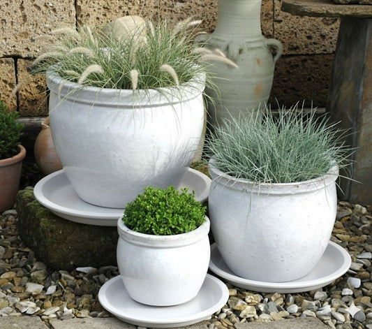 Vogeltränke,Untersetzer,wunderschönes antik weiß,glasiert,4 Größen wählbar