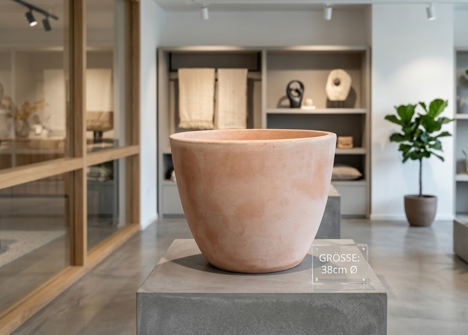 Pflanzkübel Egg Pot Blumentopf Terracotta hell frostfest!3 Größen wählbar