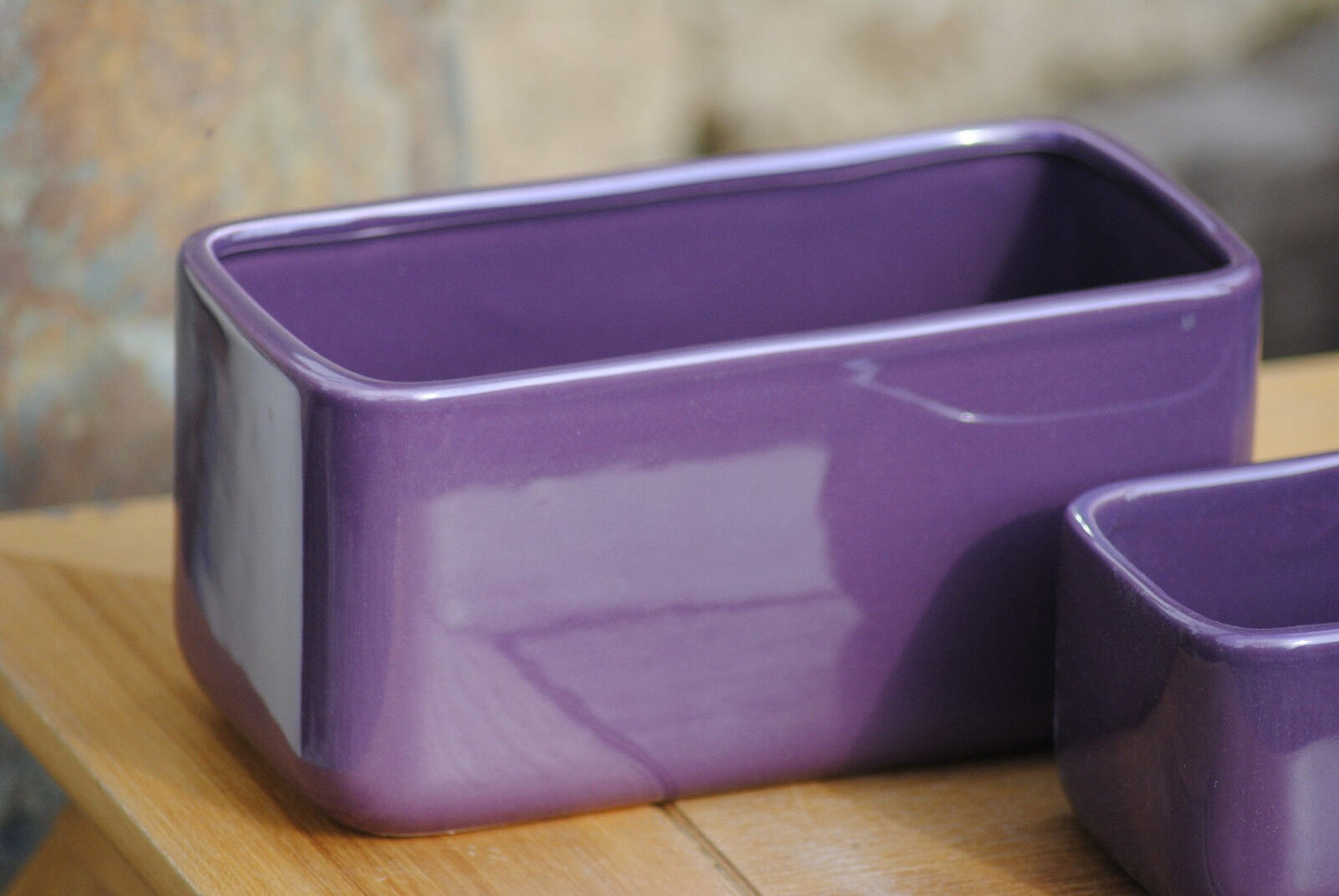 Jardinere Übertöpfe aubergine 21cm oder 17cm lang 2er Set!!