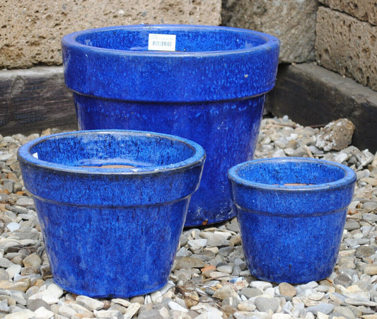 Pflanzkübel basic,Pflanzgefäß,Blumentopf,tolles blau,frostfest!3 Größen wählbar