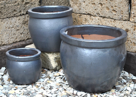 Pflanzkübel,Pflanzgefäß,Blumentopf,anthrazit/schwarz ,frostfest!3 Größen wählbar