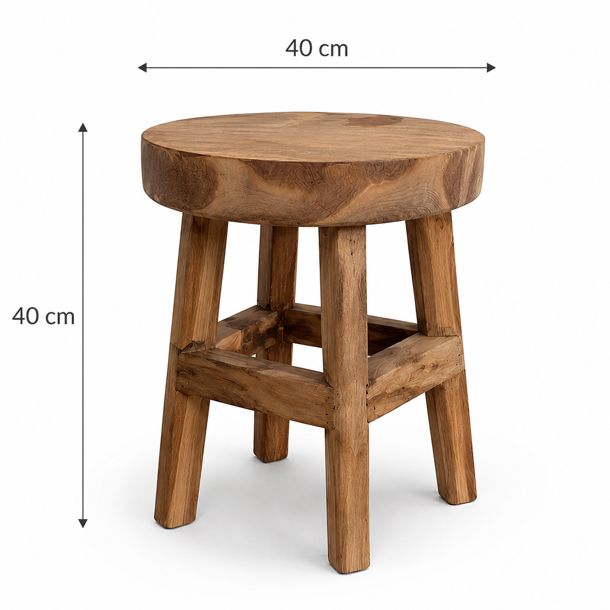 Teakholz Hocker Massivholz 40 cm Blumenhocker Pflanzenständer Beistelltisch