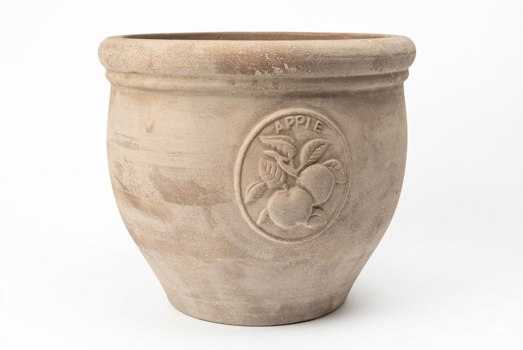Pflanzkübel Apple Dekor Blumentopf Terracotta dunkel frostfest! 3 Größen wählbar