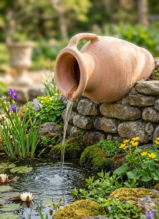 Amphore Krug Vase 1 Henkel rötliche Terracotta Tunesische Handarbeit 40cm hoch