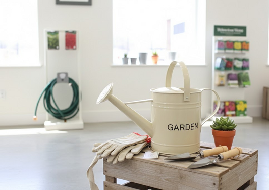 Metallgießkanne 5 L ,creme lackiert, Gartengießkanne,für Haus und Garten