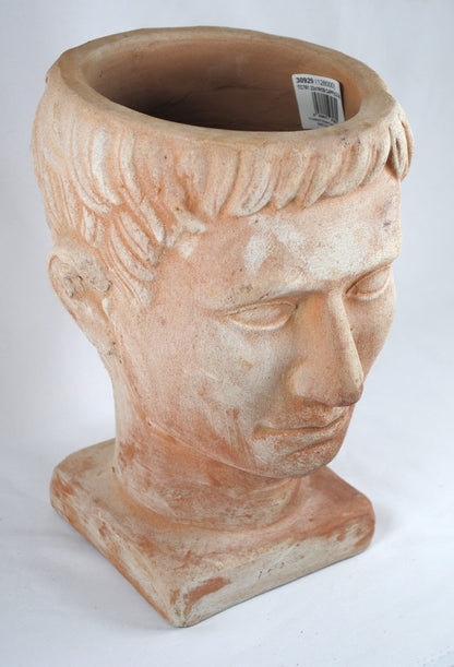 Pflanzkopf,Männerkopf,Pflanzgefäß,Terracotta,handgefertigt,28cm,frostbeständig