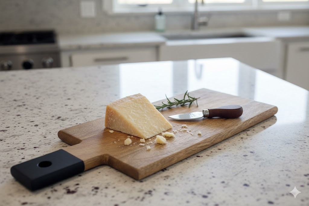 Mango-Holz,Schneidebrett mit Griff,Tranchierbrett,Brotzeit-Brett, in 4 Größen