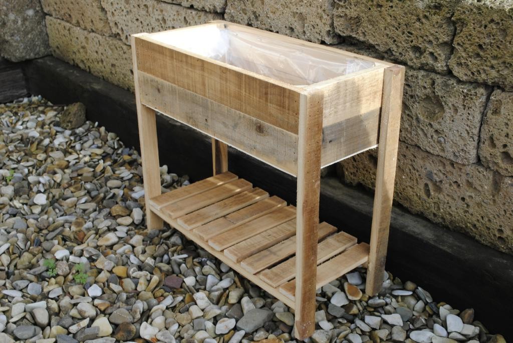 Pflanzkasten Hochbeet Pflanzständer Blumenkasten aus Holz 45cm lang 40cm hoch