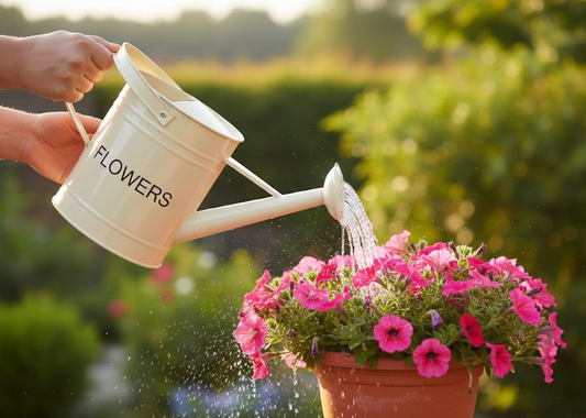 Metallgießkanne 5 L ,creme lackiert, Gartengießkanne,für Haus und Garten