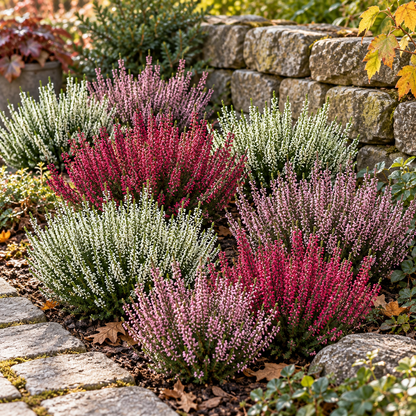 Heide Garden Girls Knospenheide Calluna vulgaris Winterhart Mix Rot Twin 3-9er