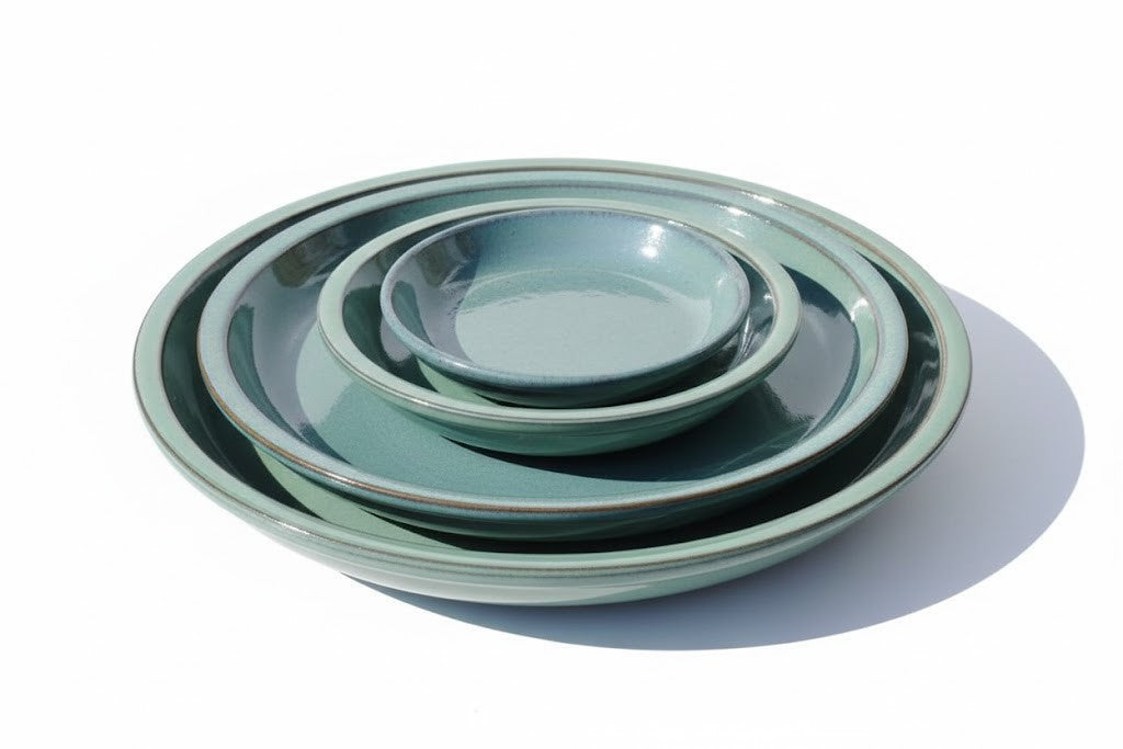 Vogeltränke,Untersetzer,wunderschönes jadegrün,glasiert,4 Größen wählbar