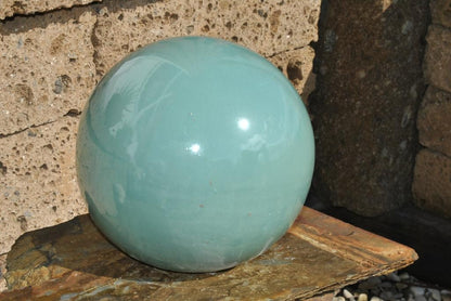 Kugel als Gartendeko,Steingut,frostfest,wunderschönes jadegrün,17oder 20cm