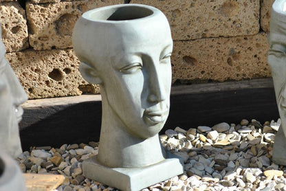 Frauenkopf, bepflanzbar, terracotta ,grau, 41cm, frostbeständig