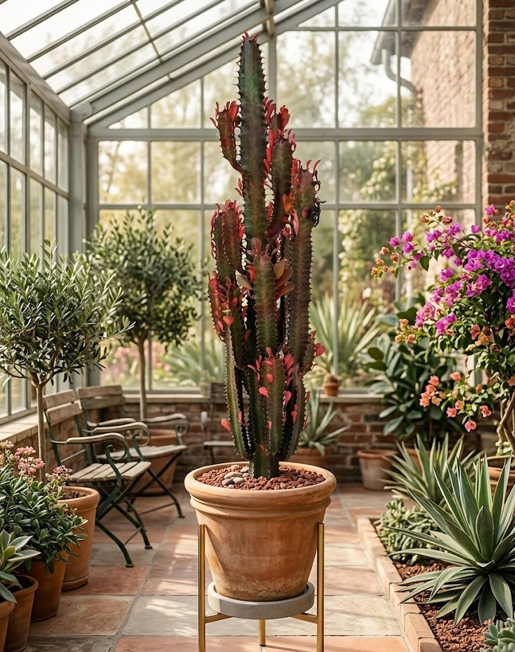Euphorbia Trigona rubra 50cm hoch- Afrikanischer Milchbaum,Sukkulente,17cm Topf