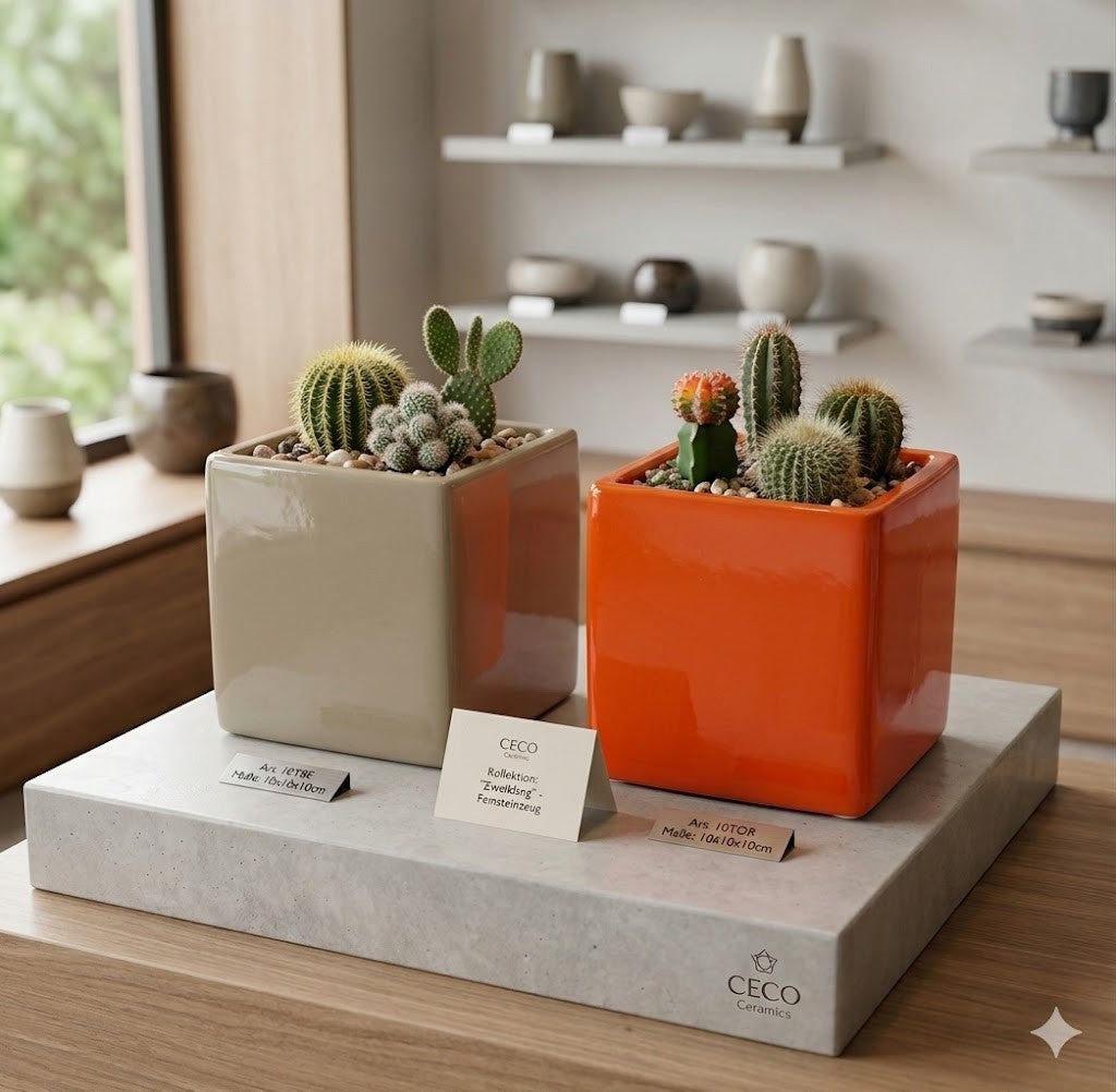 Übertöpfe Kräutertöpfe schlichte eckige Form 2 tolle Farben 2er Set urban jungle