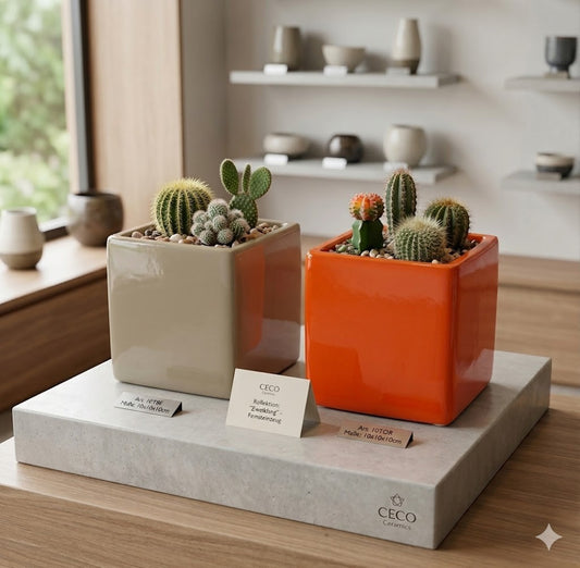Übertöpfe Kräutertöpfe schlichte eckige Form 2 tolle Farben 2er Set urban jungle