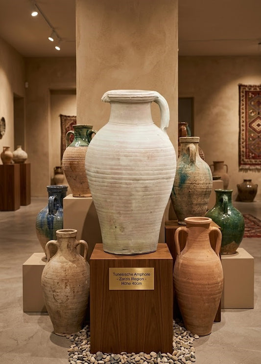 Amphore Krug Vase mit 1 Henkel Terracotta Tunesische Handarbeit ca.40cm hoch