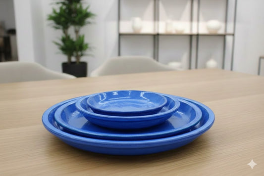 Vogeltränke,Untersetzer,wunderschönes kräftiges blau,glasiert,4 Größen wählbar