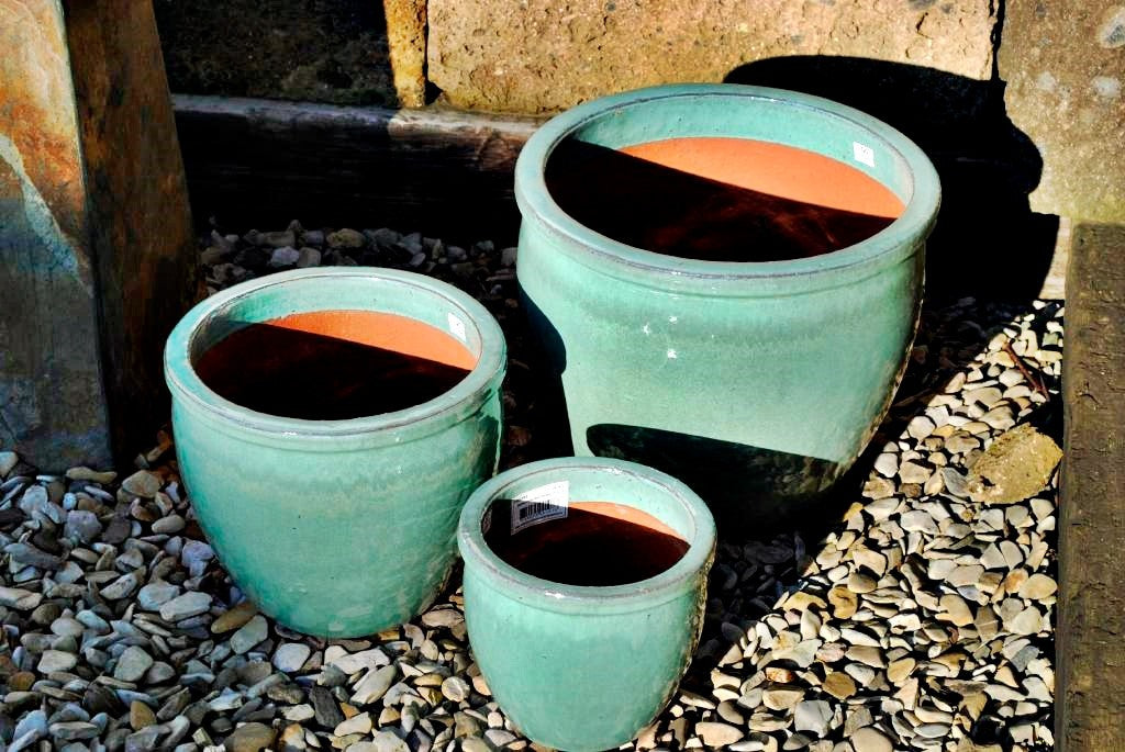 Pflanzkübel,Pflanzgefäß,Blumentopf,hübsches jadegrün,frostfest!3 Größen wählbar