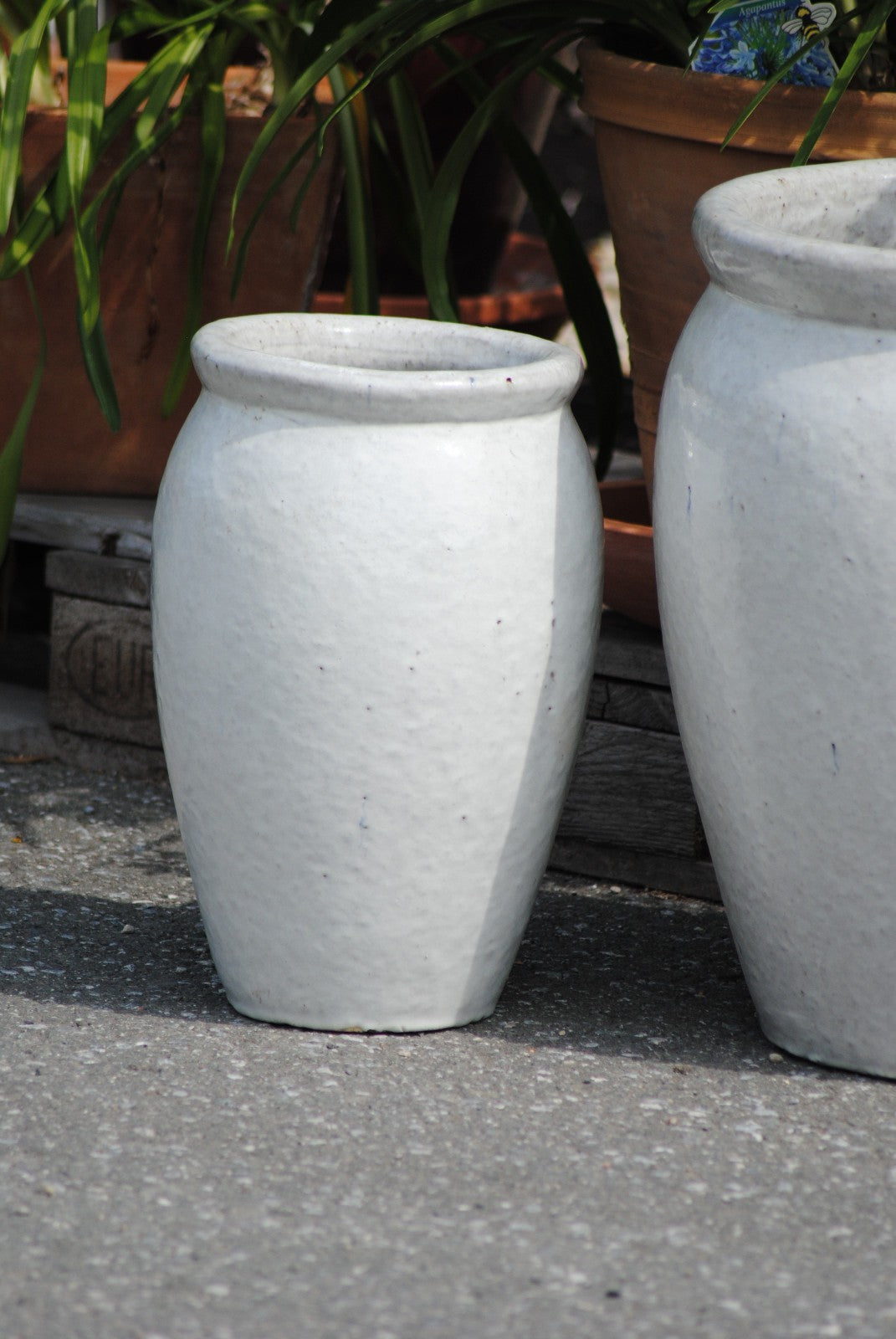 Pflanzkübel,Vase,Pflanzgefäß,antik weiß,frostfest!2 Größen wählbar,40 oder 50 cm