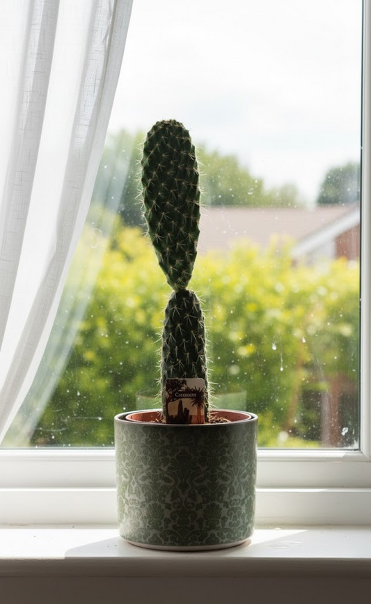 Opuntia leucotricha,Silberkaktus,Pflanze im 12er Keramiktopf,Kakteen,Sukkulente