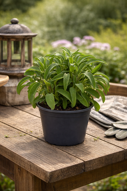 Salbei Kräuter Pflanze im Topf (Salvia) Aromatisches Küchenkraut