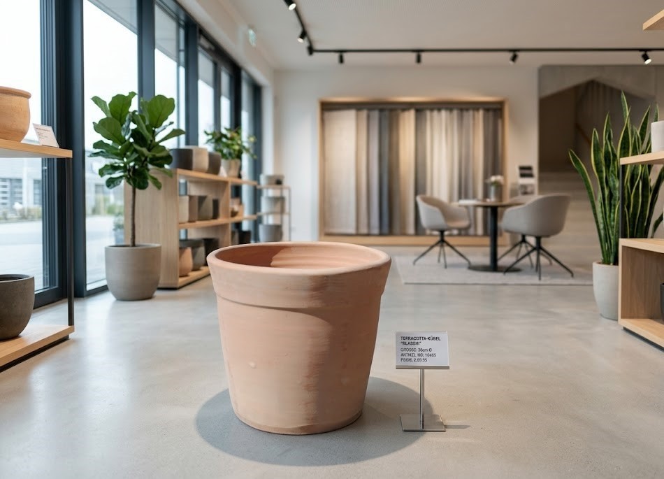 Pflanzkübel Blumentopf konisch sandfarben Terracotta frostfest!3 Größen wählbar