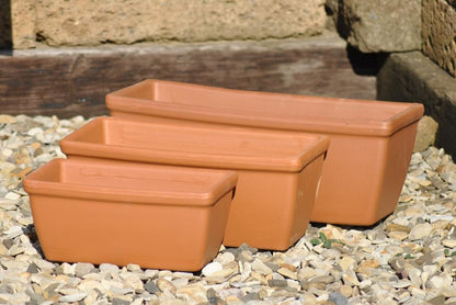 Pflanzkasten,Blumenkasten,terracotta,italienische Terracotta,frostfest %%2.Wahl%