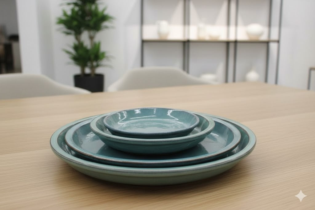 Vogeltränke,Untersetzer,wunderschönes jadegrün,glasiert,4 Größen wählbar