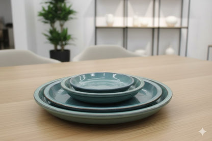 Vogeltränke,Untersetzer,wunderschönes jadegrün,glasiert,4 Größen wählbar