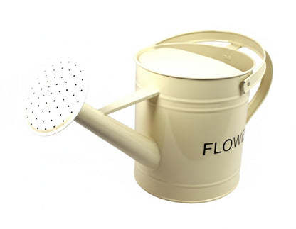 Metallgießkanne 5 L creme lackiert Gartengießkanne für Haus und Garten
