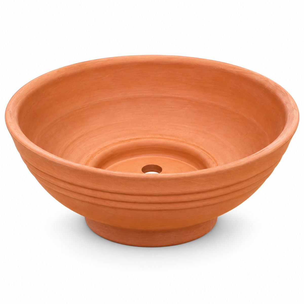 Terracotta Pflanzschale 25 cm Tonschale mit Ablaufloch Grab Garten Deko Schale