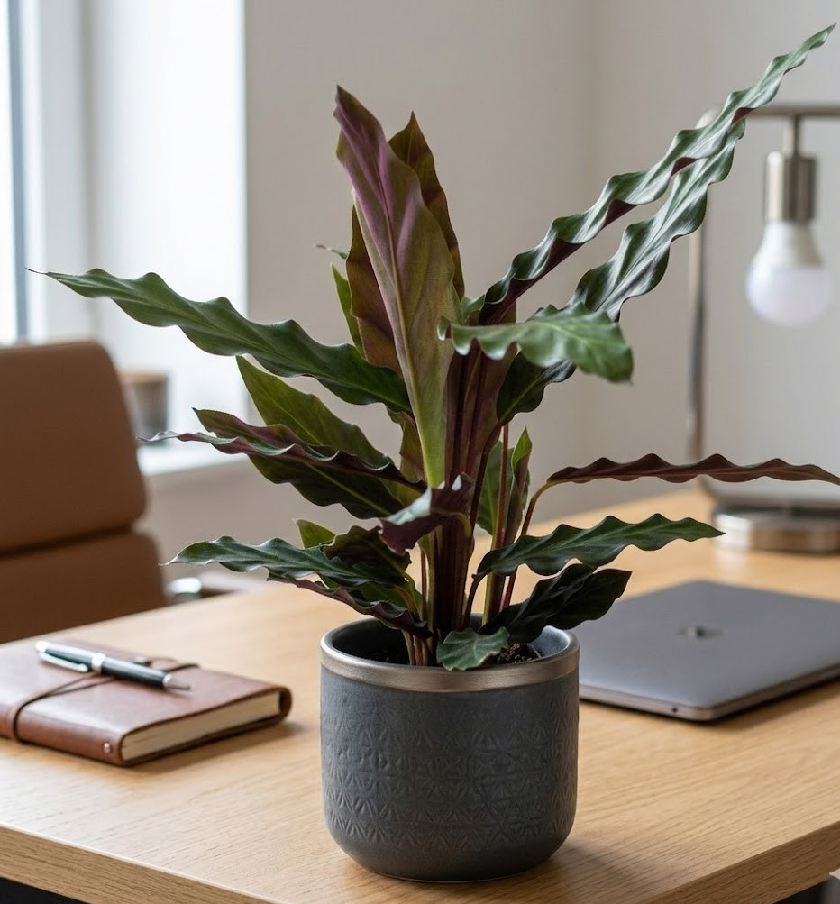 Calathea Rufibarba – Samt-Calathea 35cm – Exotische Zimmerpflanze – Wellenblatt