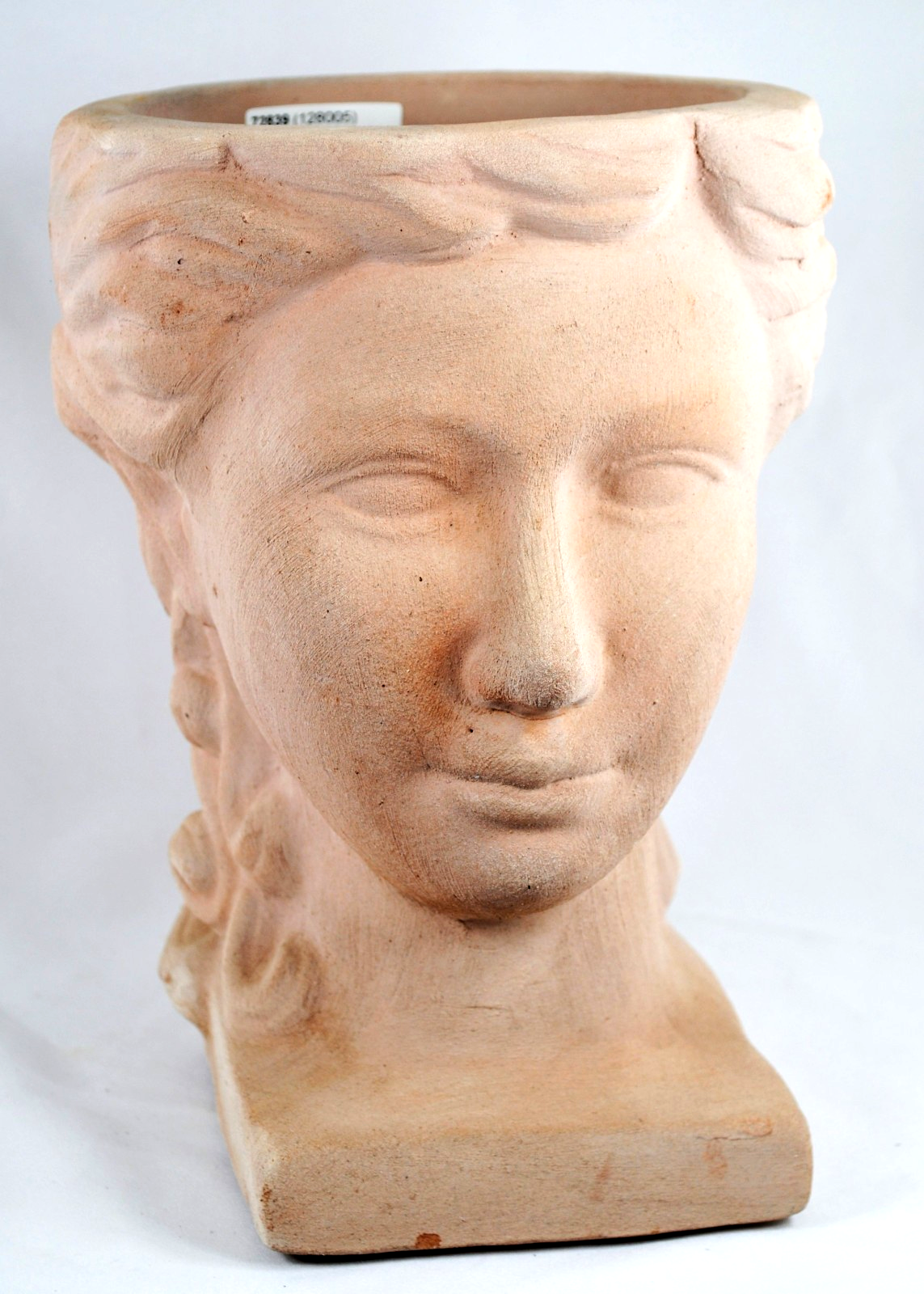 Pflanzkopf,Frauenkopf,Pflanzgefäß,Terracotta,handgefertigt,28cm,frostbeständig
