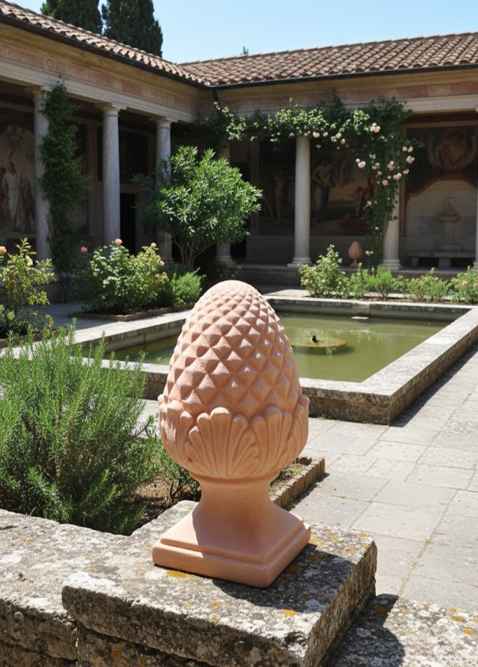 Zapfen Pinienzapfen helles Terracotta Gartendeko 2 Größen wählbar