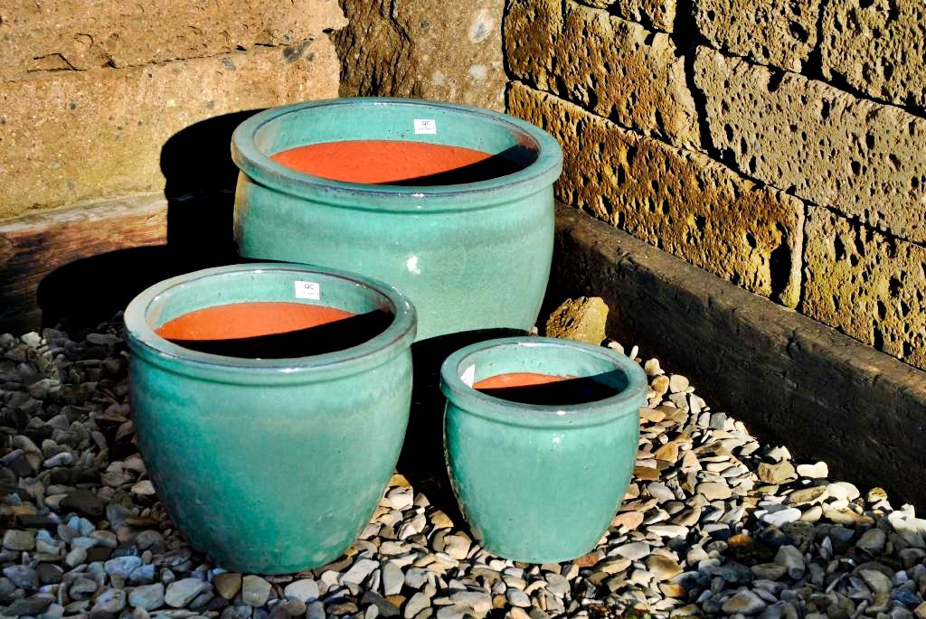 Pflanzkübel,Pflanzgefäß,Blumentopf,hübsches jadegrün,frostfest!3 Größen wählbar