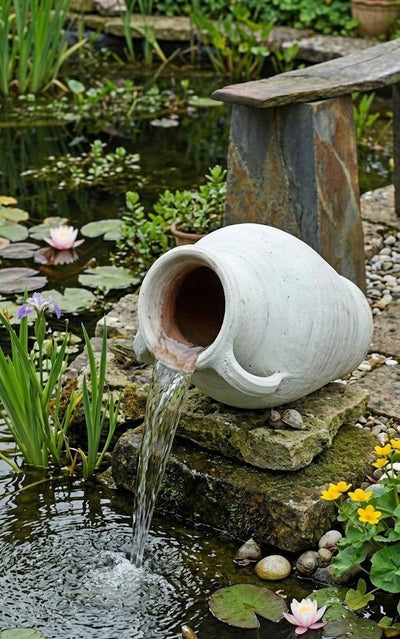 Amphore Vase mit 2 Henkeln Terracotta Tunesische Handarbeit ca.50cm hoch
