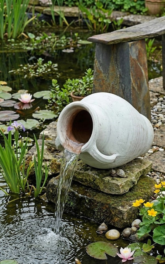 Amphore Vase mit 2 Henkeln Terracotta Tunesische Handarbeit ca.50cm hoch