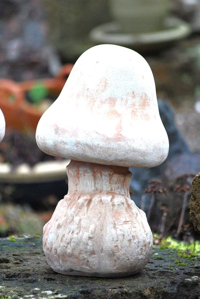 Pilz aus Terracotta – Handarbeit – Frostfest – Gartenfigur Dekoration - 25 cm