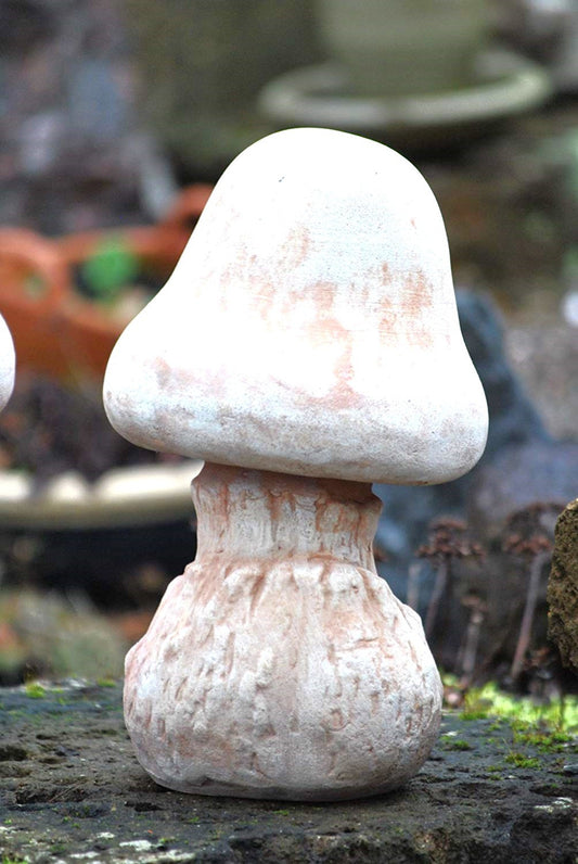 Pilz aus Terracotta – Handarbeit – Frostfest – Gartenfigur Dekoration - 25 cm