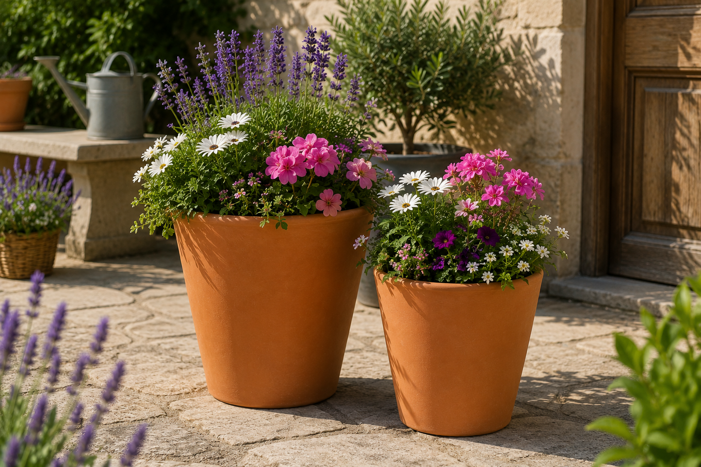 Pflanzkübel - Vase - 35/29 cm- Pflanzgefäß Terracotta frostfest  2 Größen