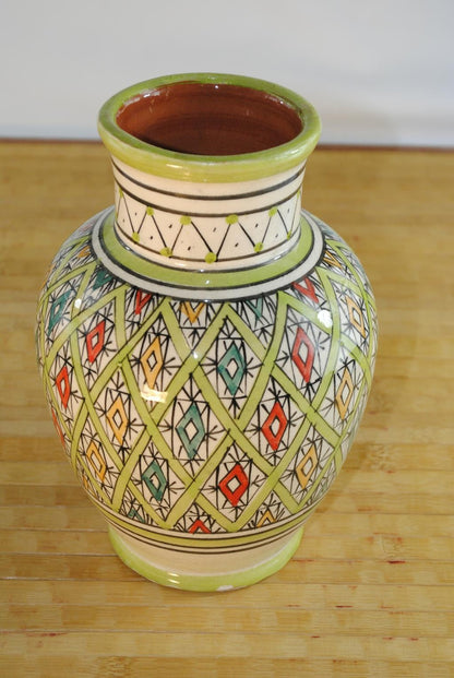 Keramikvase,tunesisches Kunsthandwerk,handbemalt,traditionelles Muster,16+23cm